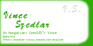 vince szedlar business card